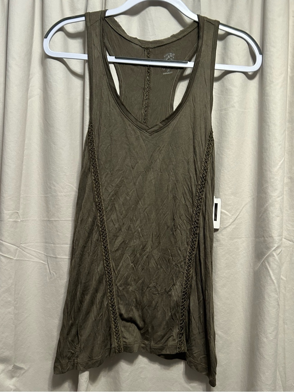 Jessica Simpson Olive Green Racerback Tank with Braided Side Trim